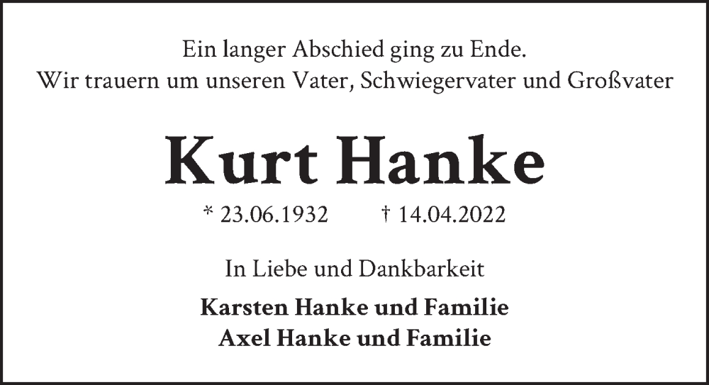  Traueranzeige für Gertrud Lehmann vom 30.04.2022 aus Berliner Zeitung