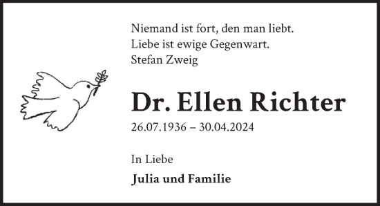 Traueranzeige von Ellen Richter von Berliner Zeitung