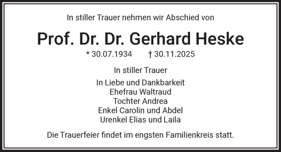 Traueranzeige von Gerhard Heske von Berliner Zeitung