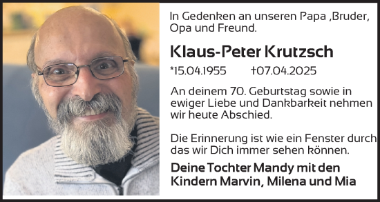Traueranzeige von Klaus-Peter Krutzsch von Berliner Zeitung