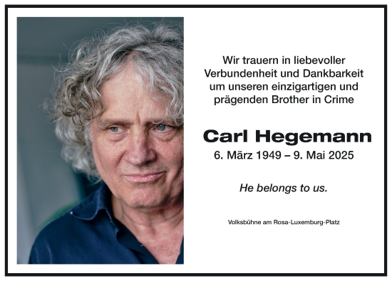 Traueranzeige von Carl Hegemann von Berliner Zeitung