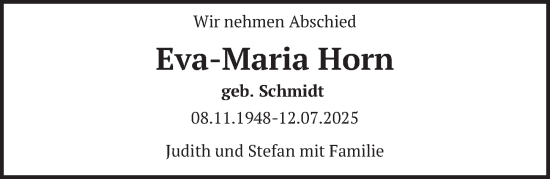 Traueranzeige von Eva-Maria Horn von Berliner Zeitung