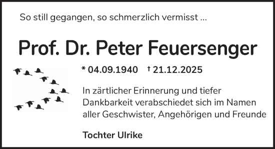 Traueranzeige von Peter Feuersenger von Berliner Zeitung